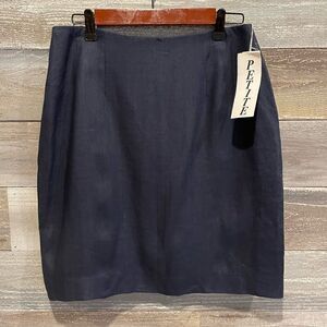 Carol Horn VGT 12P linen (100) lined navy skirt NWT